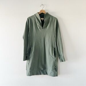 AMERICAN GIANT | Moto Sweatshirt Dress in Green | S